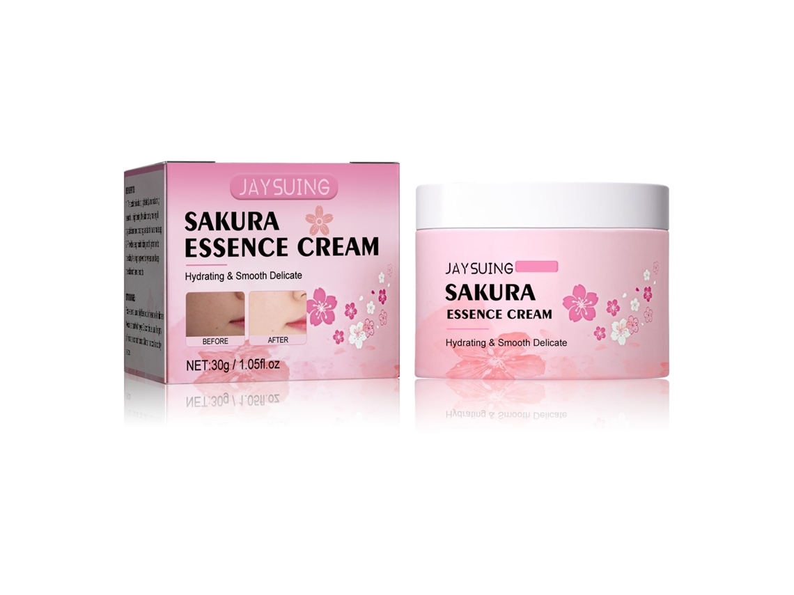 Crema con esencia de sakura Jaysuing que hidrata e ilumina la piel.