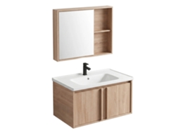 Conjunto De Muebles De Baño Con Lavabo Rea Gama Beige T25023 Bxm 80cm