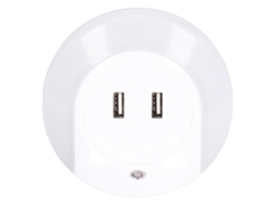 Rebe-lámpara Nocturna Con Sensor Led Cargador Usb Doble Para Dormitorio Luz De Inducción Redonda