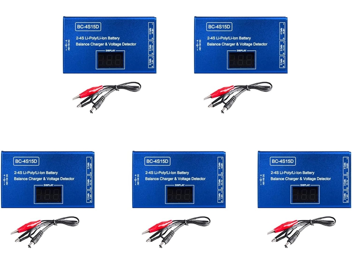 Cargador De Equilibrio Para Baterías De Iones De Litio 5x Bc 4s15d Lipo, Detector De Voltaje, Pantalla Digital Lcd, Control Remoto