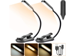 Conjunto De 2 Luminárias De Leitura, 7 Leds (branco Frio E Amarelo Quente), 3 Modos De Brilho