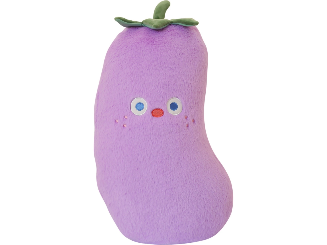 Lindo cojín suave de felpa con forma de fruta, esponja de algodón PP incoloro con dibujos animados para oficina y hogar Berenjena