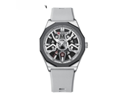 Moda Masculina Cuarzo Impermeable Silicona Relojes De Pulso Negocios Deporte Diseño Blanco Shell Gris Yuysan