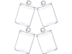 Tarro Almacenamiento Bastoncillos Algodón Transparente Tocador Organizador Maquillaje 4 Caja Baño Uds