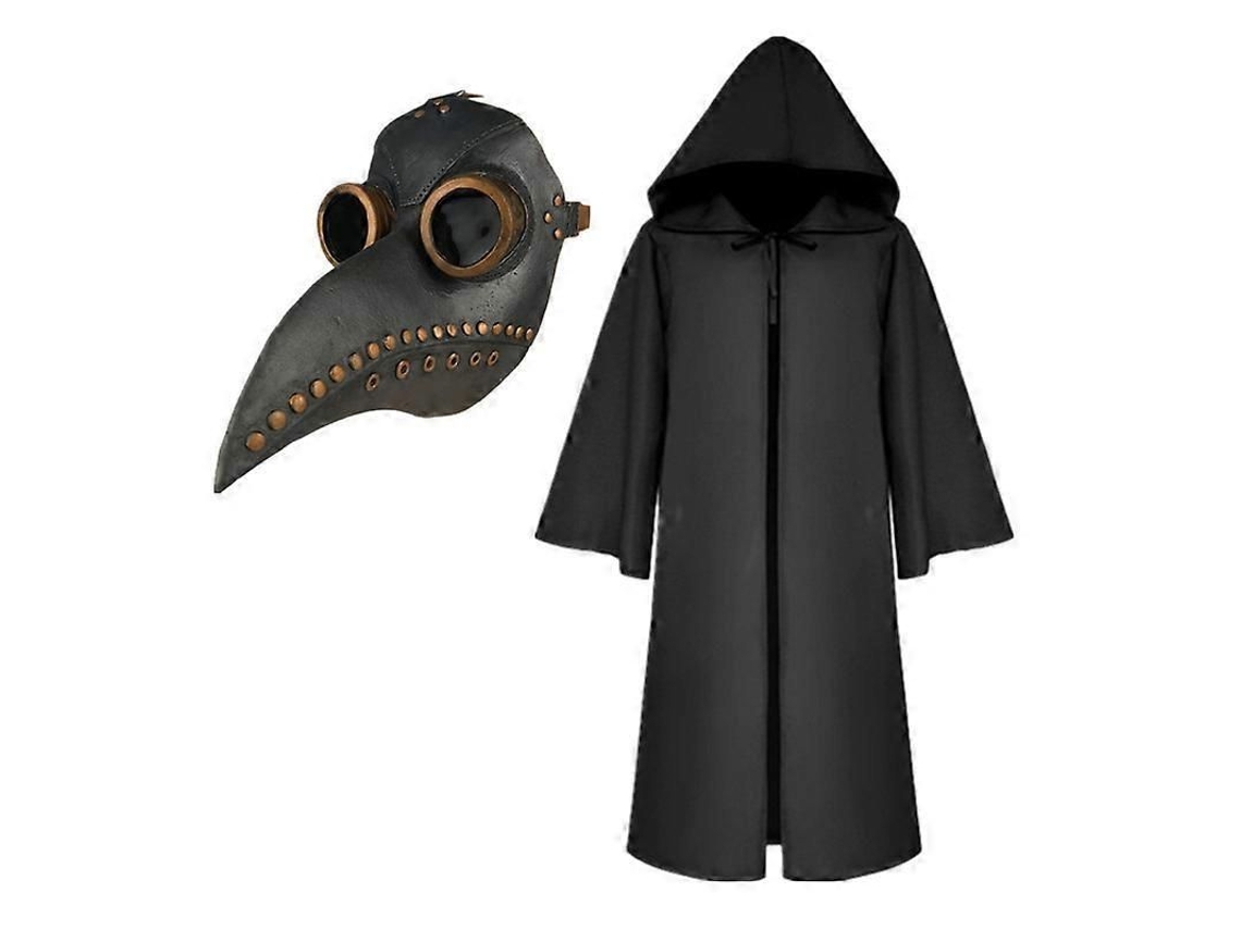 Fantasia De Médico Da Peste Com Capuz E Máscara De Pico Longo Para Cosplay De Halloween Para Crianças E Adultos 04 Niño 130