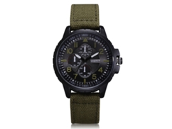 Reloj Deportivo Unisex Estudiante Ultra Delgado De Cuero Canvas Verde