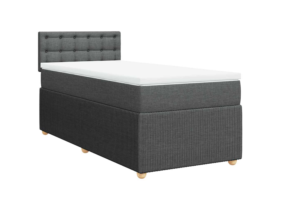 Maison Exclusive - Cama Box Spring Con Colchón Tela Gris Oscuro 90x190 Cm