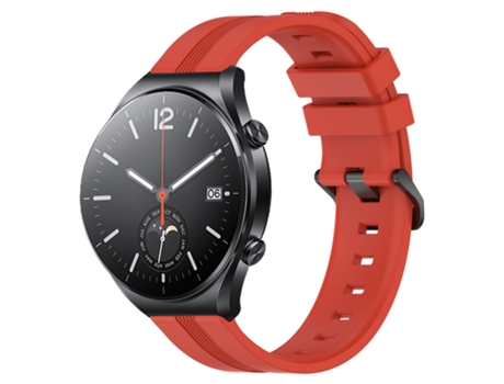 Correa de reloj inteligente para Xiaomi MI Watch S1 Correa de reloj Slicone a rayas cóncavas de 22 mm (rojo)