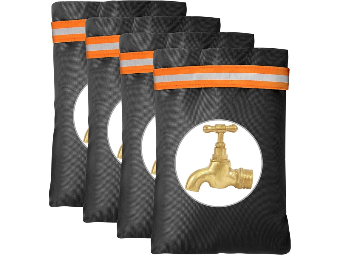 4 Fundas Grifo Naranja Aislantes Impermeables, Anti-helada Invierno