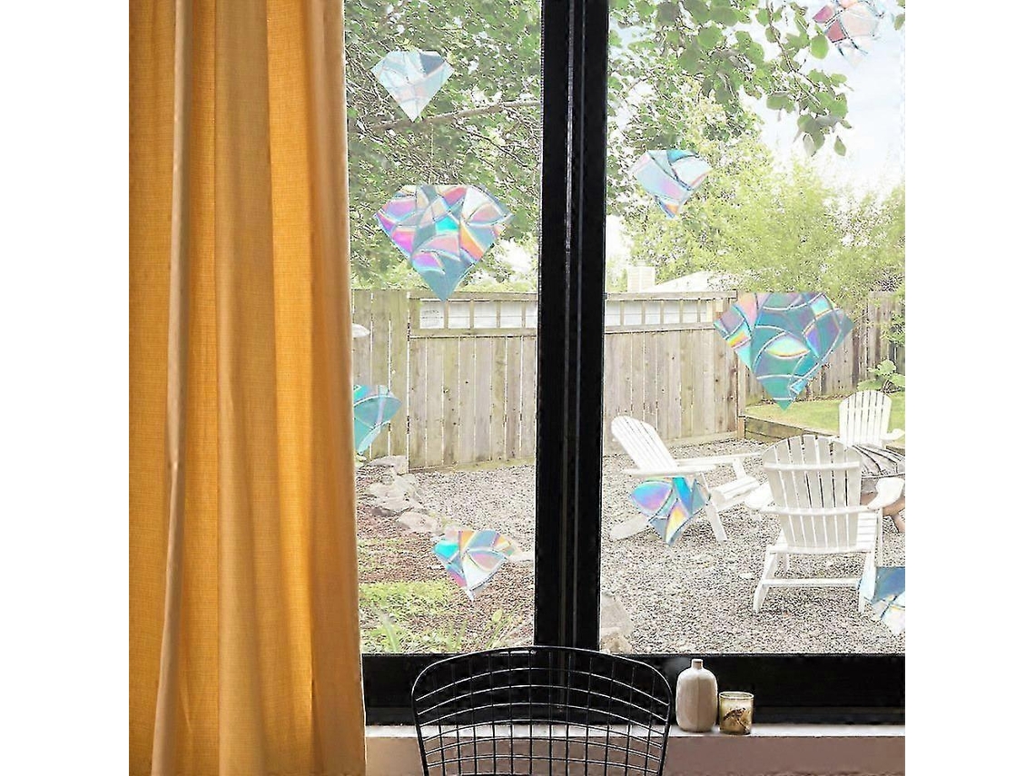 Juego de adhesivo electrostático para vidrio con prisma arcoíris en PVC, no adhesivo, removible, para ventanas (N.° 2025)