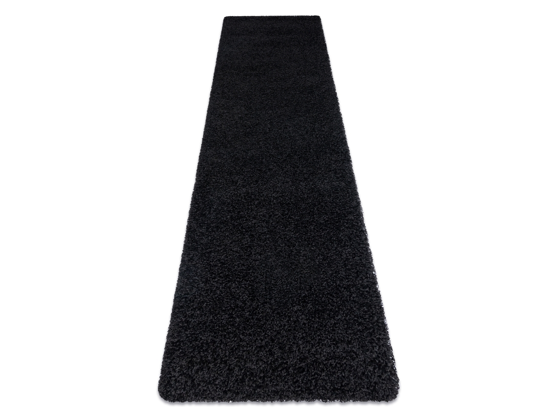 Alfombra, Alfombra de Pasillo Soffi Shaggy 5cm Negro - Para La Cocina, Entrada, Pasillo