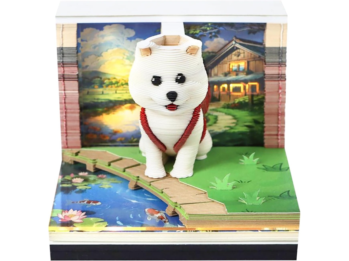 Bloc De Notas 3d - 3.35x3.35x2.68 Pulgadas Calendario 2026 Escultura Figura De Perro Para Decoración De
