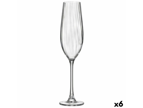 Copa de champán Bohemia Crystal Optic Transparente Vidrio 260 ml (6 Unidades)