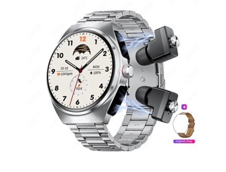 Smartwatch con auriculares para iPhone Android, pantalla grande HD redonda de 1,53 pulgadas (hacer/responder llamadas), rastreador de CHRONUS