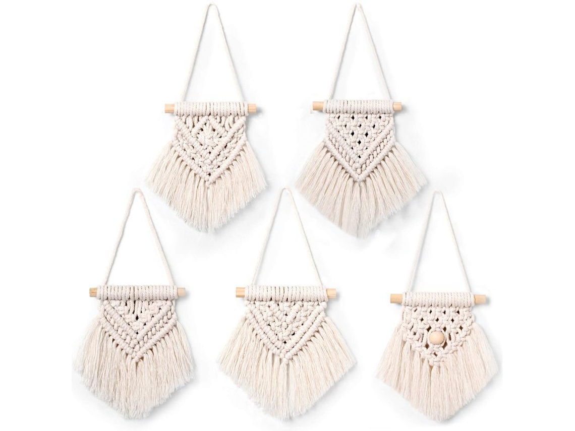 5 Piezas Mini Macramé Colgante De Pared Tejido A Mano Para Decoración De Apartamento Y Habitación Uhn