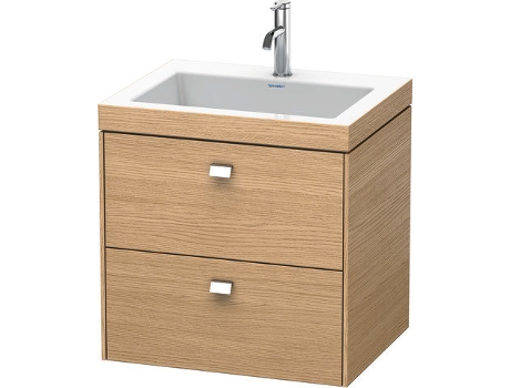 Lavamanos DURAVIT Brioso de 60,0x48,0 cm 2 cajones incl. hueco para sifón y delantal sin rebosadero con banco con agujero para grifo 1 agujero p