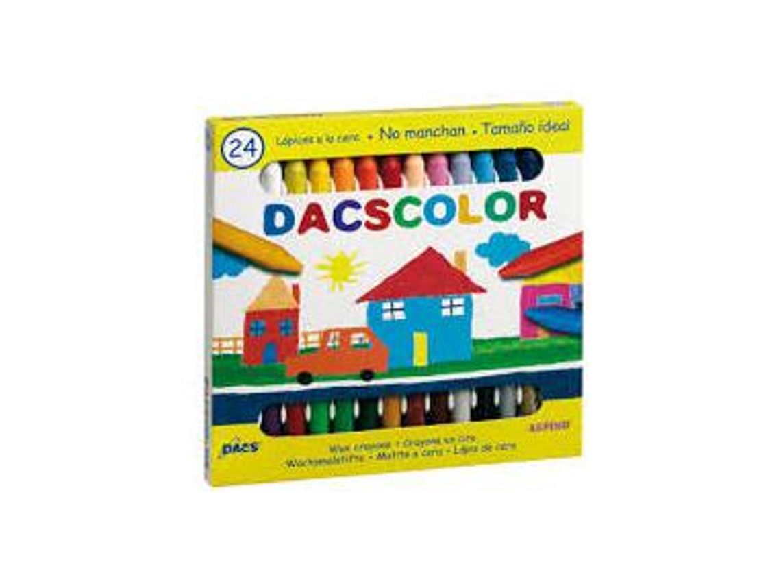 Lápis de Cera Alpino Dacs Com 24 Lápis