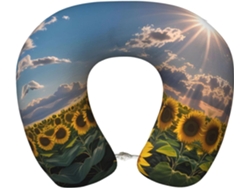 Almohada Viaje Sunflowers Sunlight Espuma Viscoelástica Poliéster Confort. Soporte Relajación, Fácil