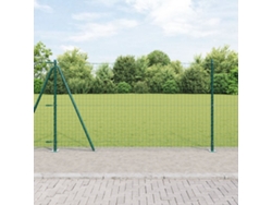 Juego de postes para cerca con placas base, juego de 14, color verde, Lovely Home