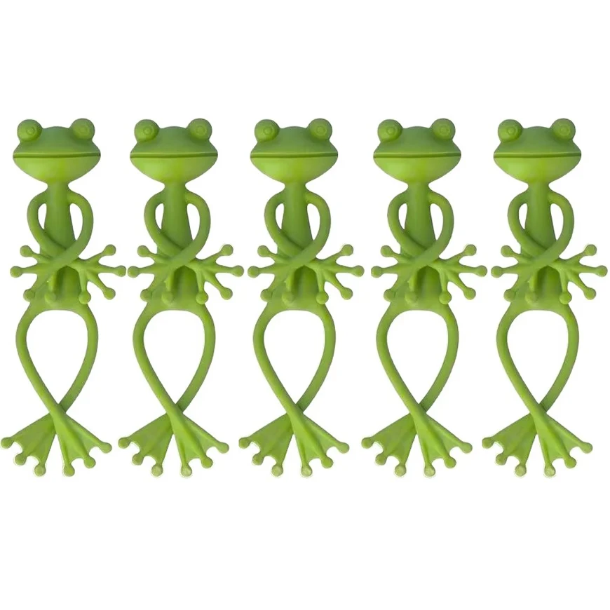 (5 Piezas) Soportes Para Plantas Con Forma De Rana, Pinzas Para Plantas Y Hortalizas Trepadoras, Adornos Para Estantes De Jardinería.