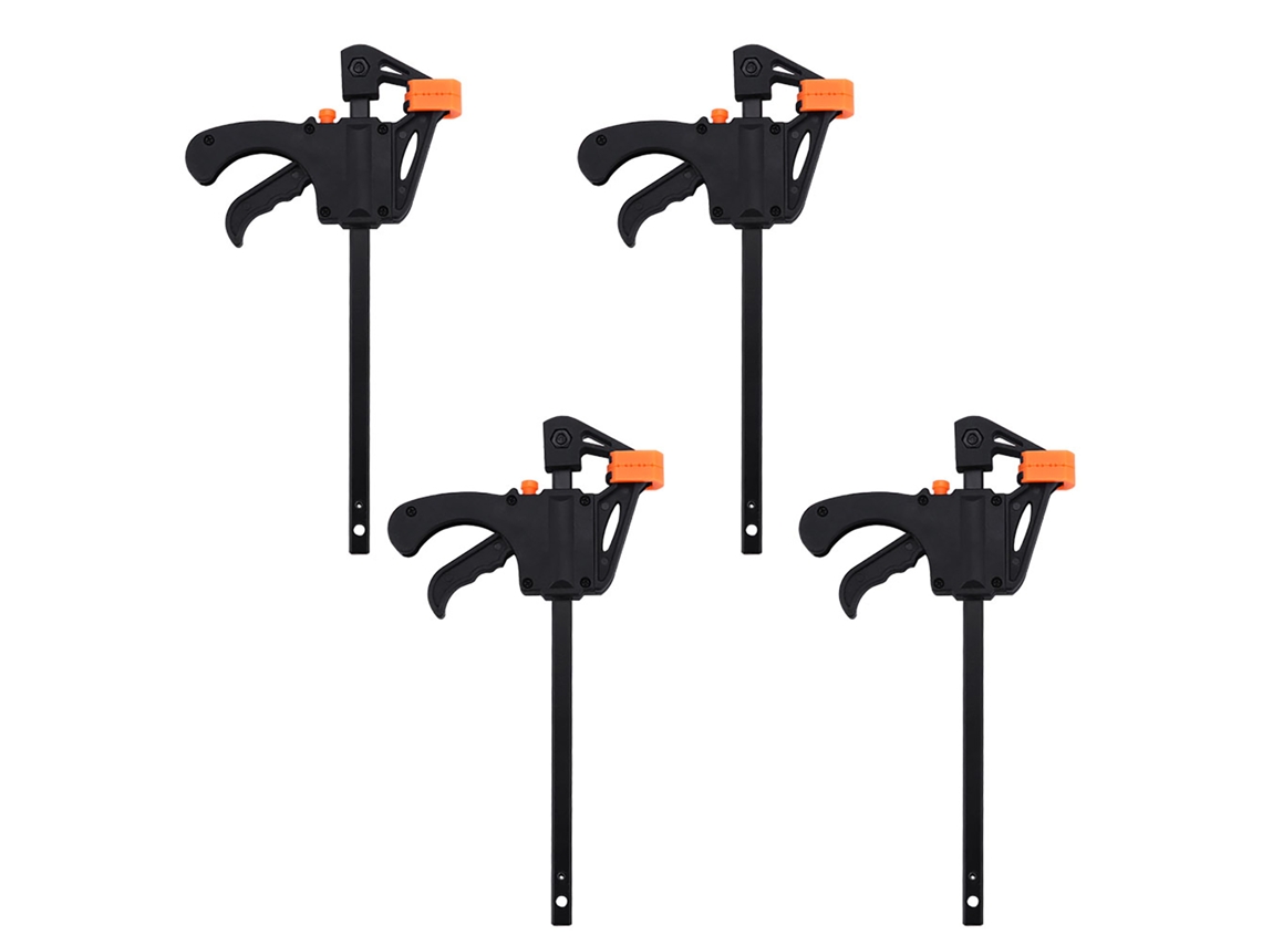 Kit De Herramientas Manuales De Bricolaje Con 4 Abrazaderas De Madera De 4 Pulgadas Con Peso, Pinzas De Agarre Y Liberación Rápida.