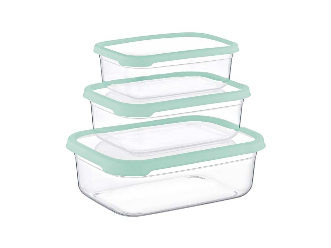 Set 3 Recipientes Herméticos para Alimentos, de forma Rectangular 7house