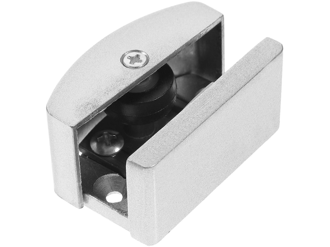 Guía Inferior Para Puerta De Ducha Deslizante Con Rodillo Para Vidrio De 5-14mm De Espesor 5x4,2cm Plata