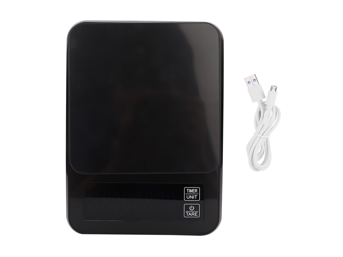 Báscula de cocina digital LCD de alta precisión de 5 kg/0,1 g con función de temporizador para café