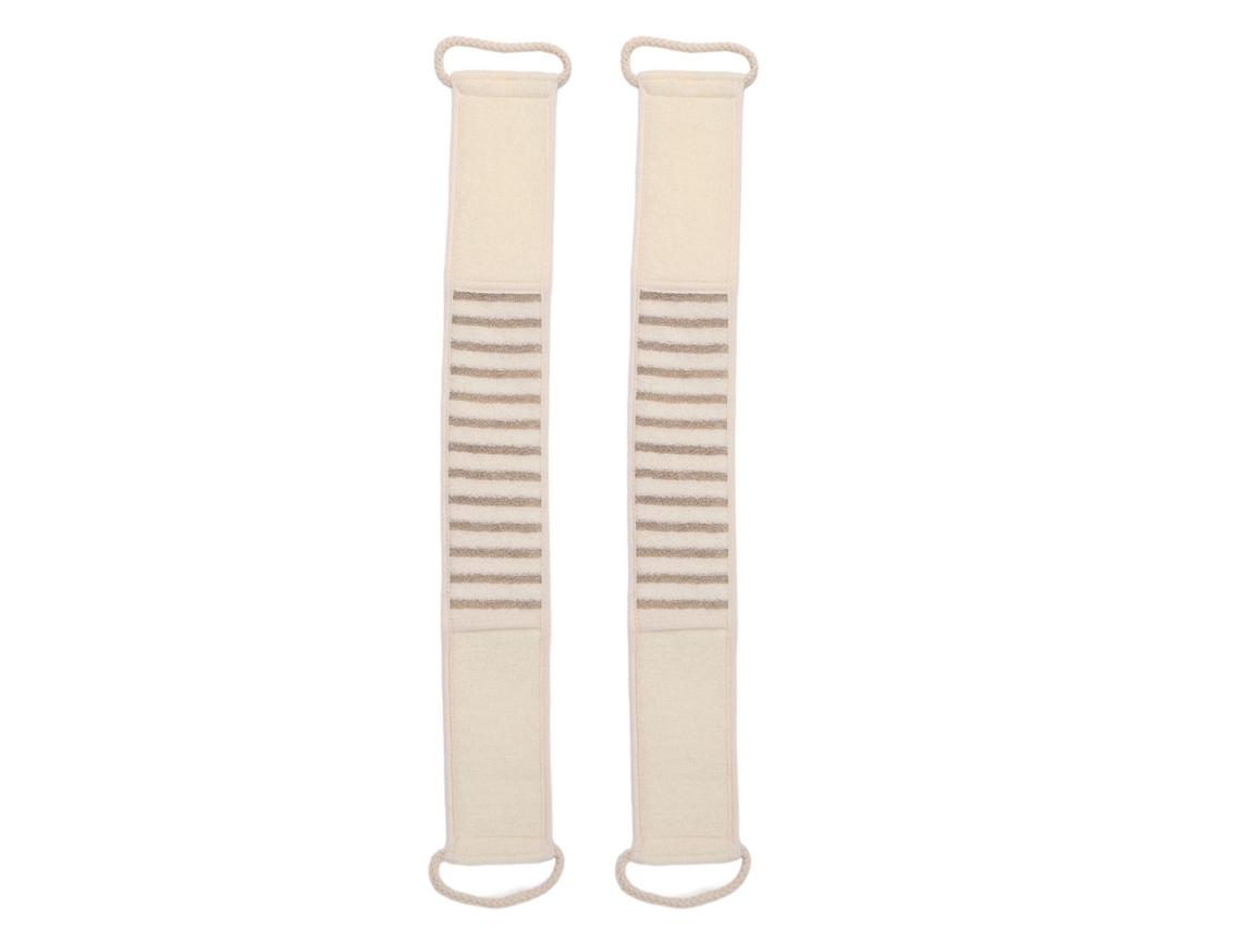 2pcs Cepillo Para Espalda Para Hombres Y Mujeres, Exfoliante Profundo Para Baño Y Ducha, Lino, Correa, Cinturón, Limpieza Corporal En El Baño Hogar