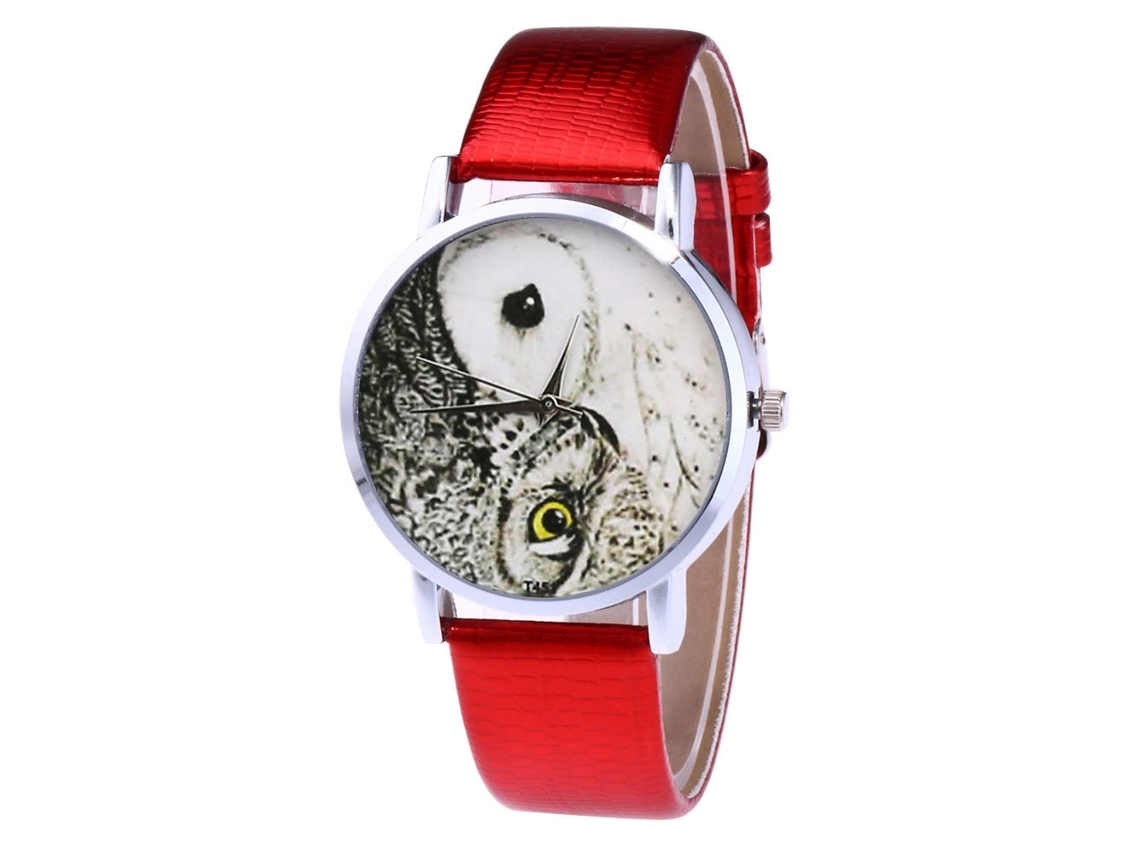 Reloj De Cuarzo Unisex Zhoulianfa De Cuero Pu Con Dial Redondo Color Rojo Para Estudiantes