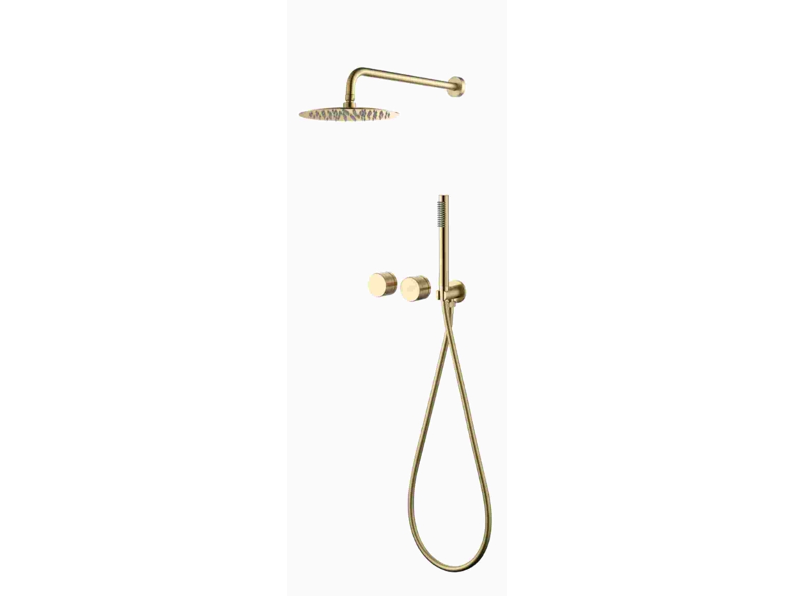 Composición De Ducha En Latón Dorado Cepillado (oro Mate) Colección Scamandre - Sc44