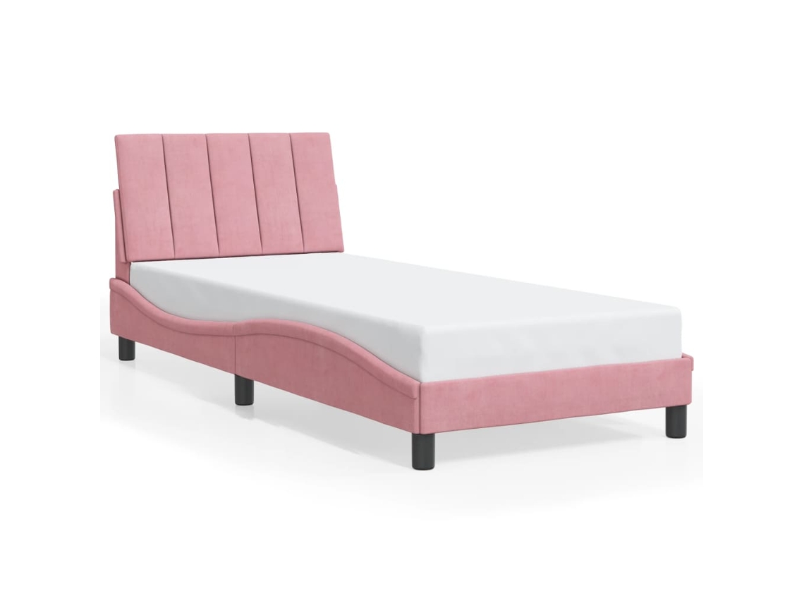 Maison Exclusive - Estructura De Cama Sin Colchón Hanko Terciopelo Rosa 80x200 Cm