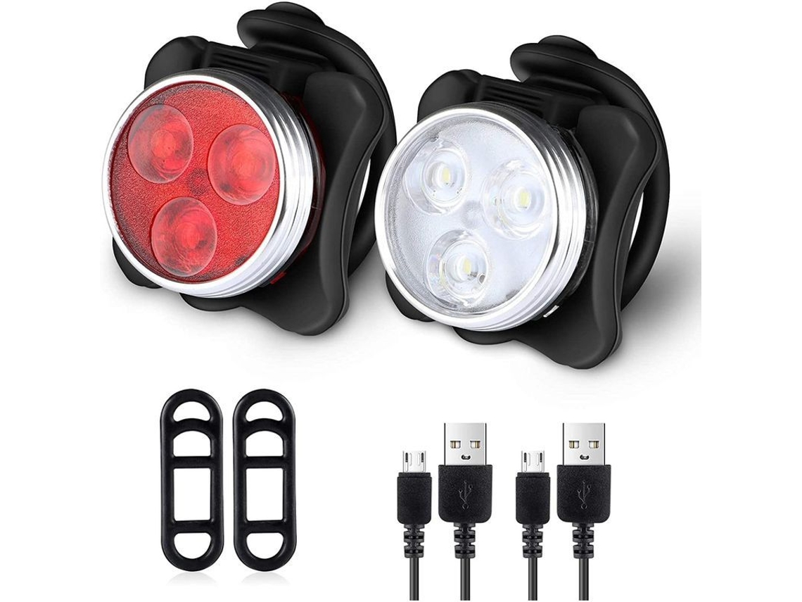 Kit De Luces Para Bicicleta, Faro Delantero Led Superbrillante Recargable Por Usb E Impermeable Para Bicicletas.