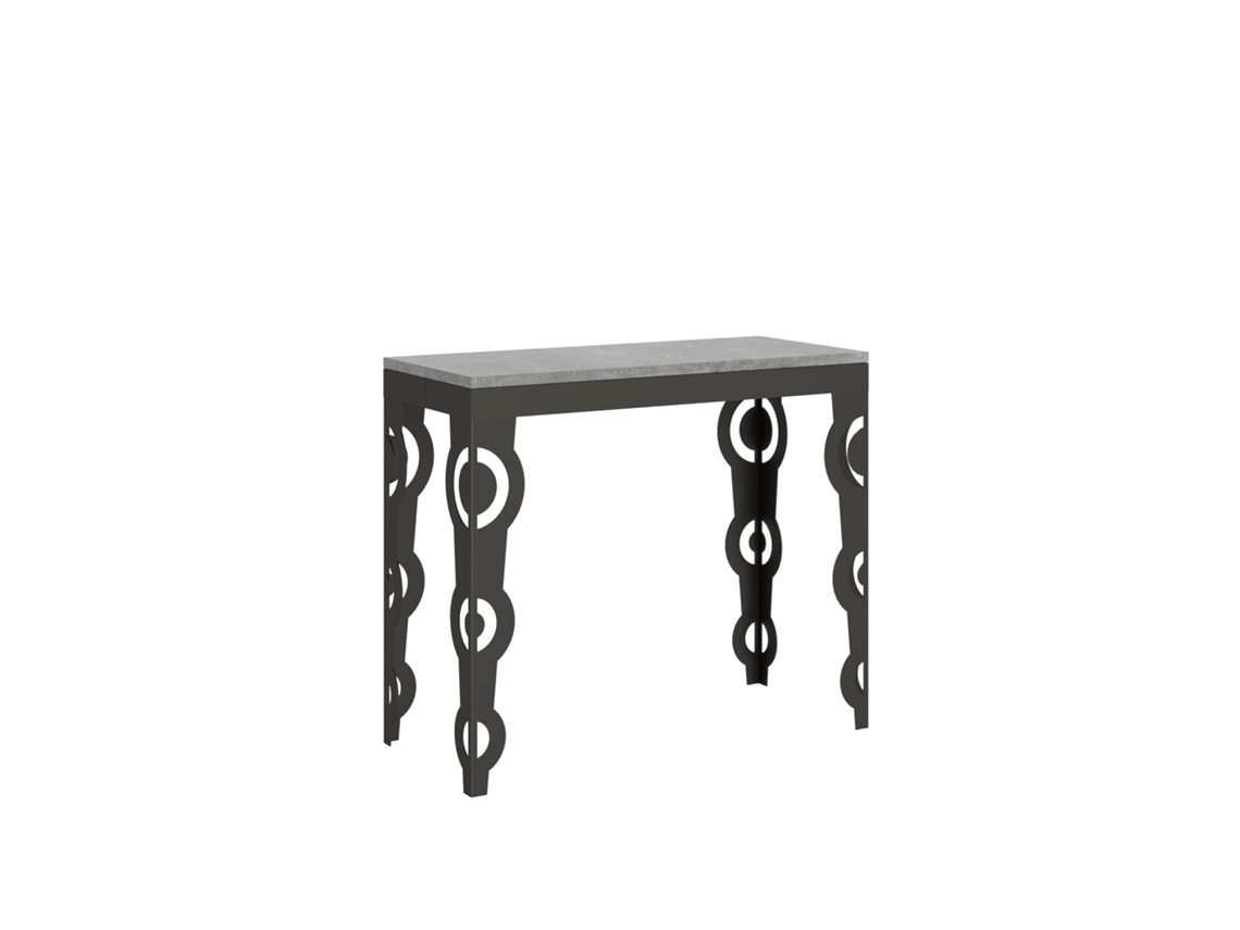 Consolas Karamay Small Evolution Extensible hasta 196 cm ITAMOBY (90 x 40 x 77 cm - Paneles de Melamina - Cemento)