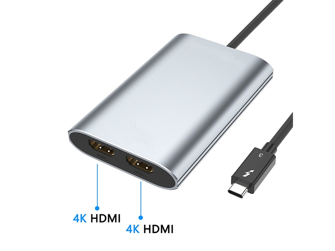 Estación de acoplamiento Yizhood, convertidor de concentrador USB C compatible con pantalla 4K Ultra HD, compatible con divisor tipo C para Mac OS, color gris