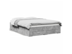 Maison Exclusive - Cama Con Cajones Madera Ingeniería Gris Hormigón 140x190 Cm