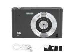 Cámara Digital Vintage Hd 4k De 2,4" Y 48 Mp Con Zoom 16x Y Estabilización De Imagen Para Fotografía De Viajes - Negra