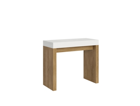 Consolas Roxell Mix Extensible hasta 300 cm ITAMOBY (90 x 40 x 77 cm - Paneles de Melamina - Fresno Blanco-Roble Natural)