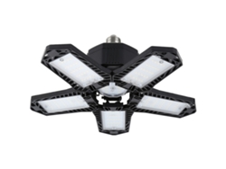 Lámpara LED para garaje, 137 LED, 5 aspas, 80 W, casquillo E27/E26, color negro.