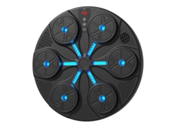 Máquina de boxeo Chrui, máquina de entrenamiento inteligente con guante, música y LED (negra)