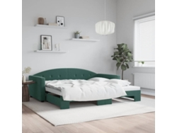 Sofá Cama Nido Terciopelo Verde Oscuro 100x200 Cm