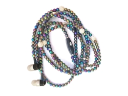 Collar De Perlas, Auriculares Estéreo Con Micrófono Y Cable Intrauditivo De 3,5 Mm Para Mujer.