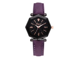 Elegante Reloj De Pulsera De Cuarzo Informal Para Mujer Con Correa De Pu - Regalo De Joyería Morada