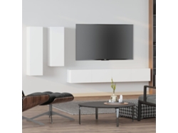 Pack Muebles de Armario Tv 4 Pzs Madera Procesada Blanco