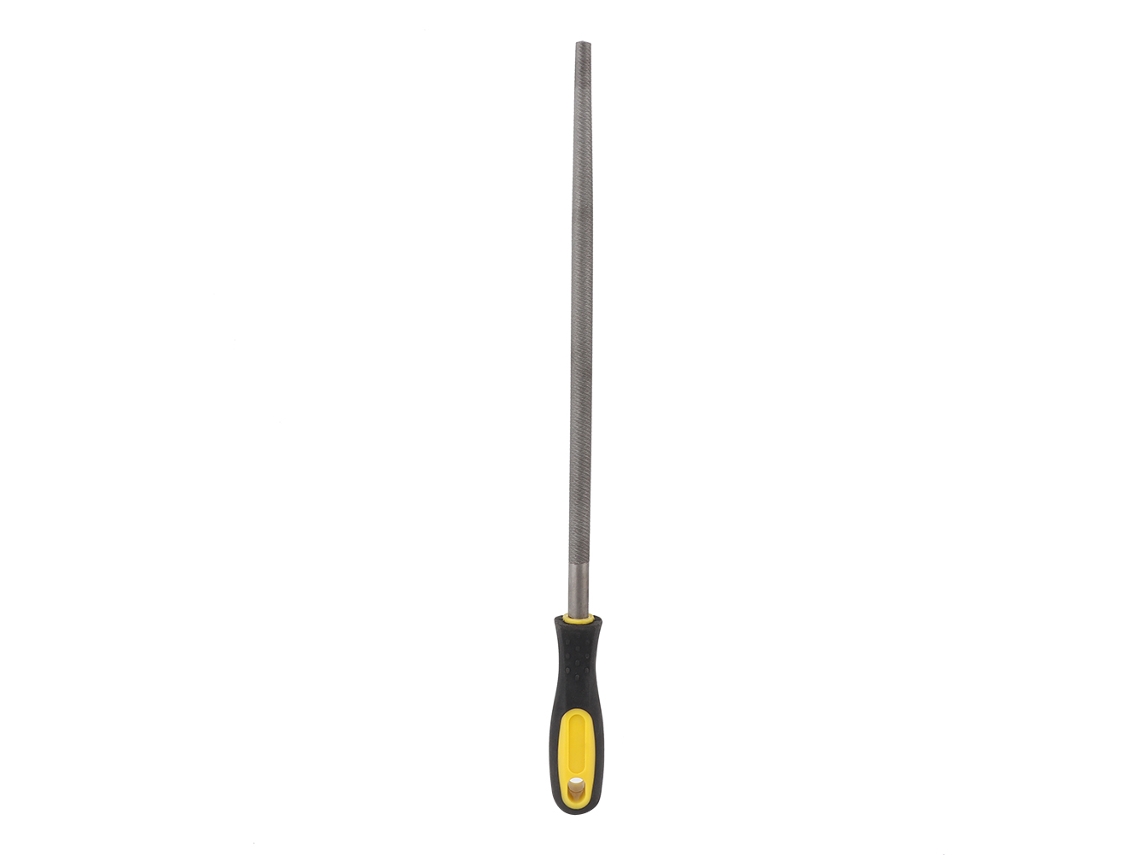 Herramienta Redonda De Acero De 12 Pulgadas Para Afilar Y Dar Forma, Con Mango Ergonómico Y Dientes Finos.