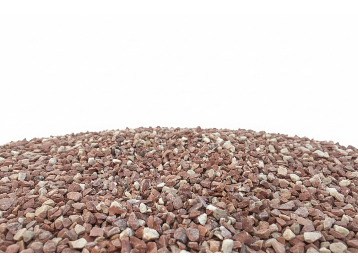 Mármol rojo triturado, bolsa de 20 kg / 6-12 mm