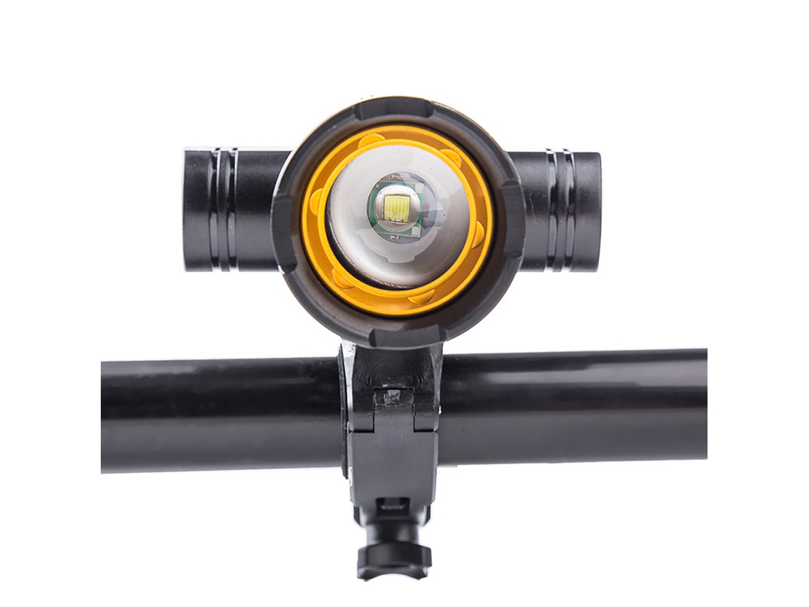 Faro delantero para bicicleta recargable por USB con 3 modos de luz, zoom, para manillares de 22-28 mm (Marca)