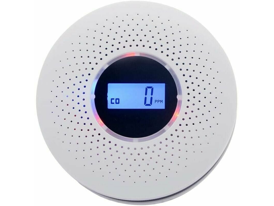 Detector de humo y monóxido de carbono con batería sellada. Detección precisa que garantiza una alerta temprana y reduce las alarmas molestas. Diseño de perfil.