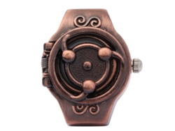 Reloj Anillo De Dedo Con Tapa Abatible Estilo Anime Vintage De Cuarzo Para Hombres Rojo