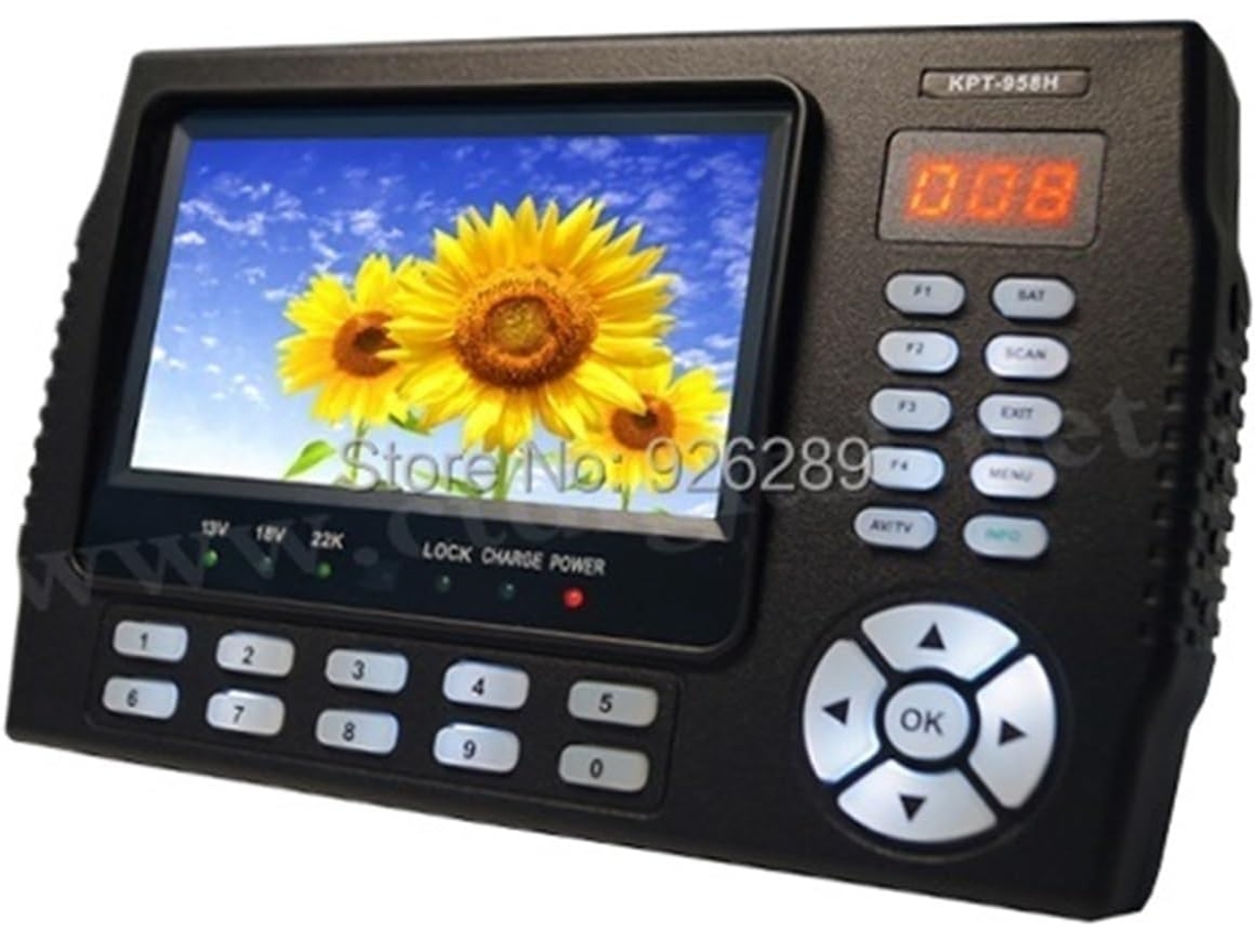 Detector De Satélite Portátil Kpt-958h Con Pantalla Led Tft De 4,3 Pulgadas, Dvb-s2